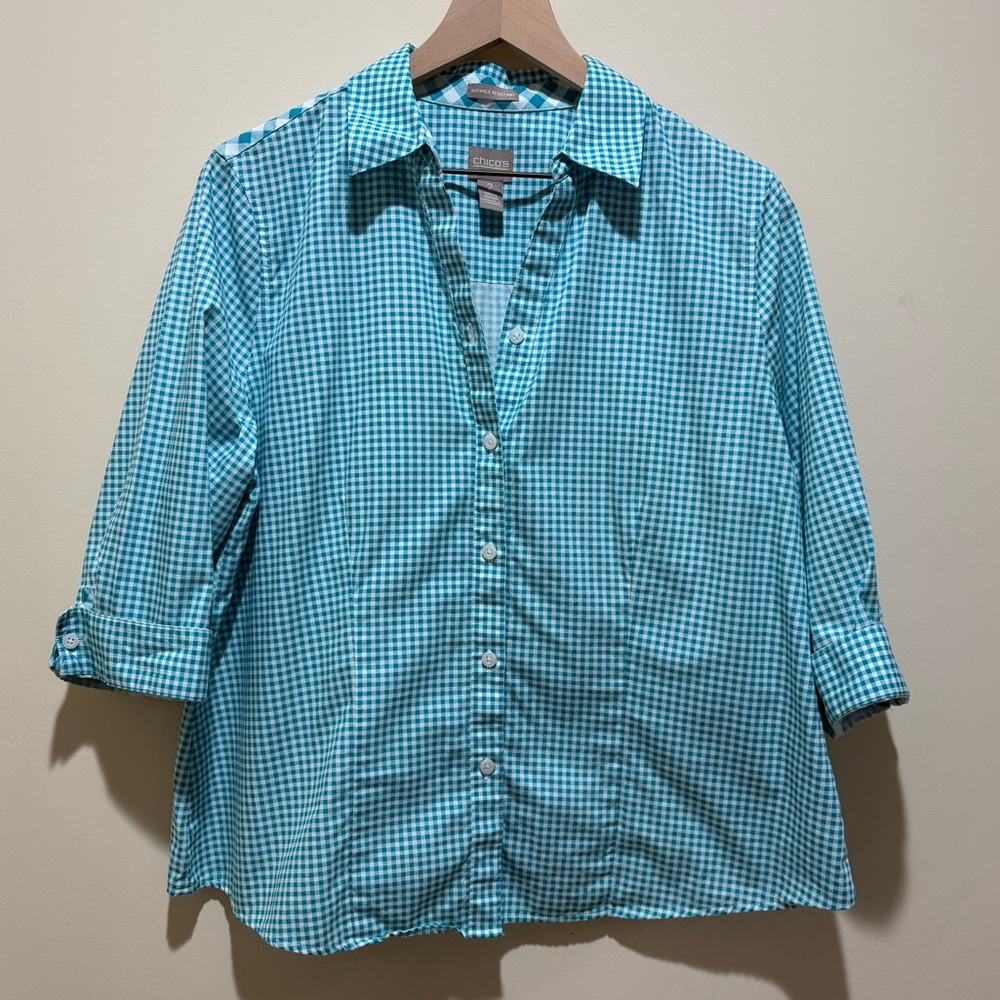 Chicos Wrinkle Resistant Button Down